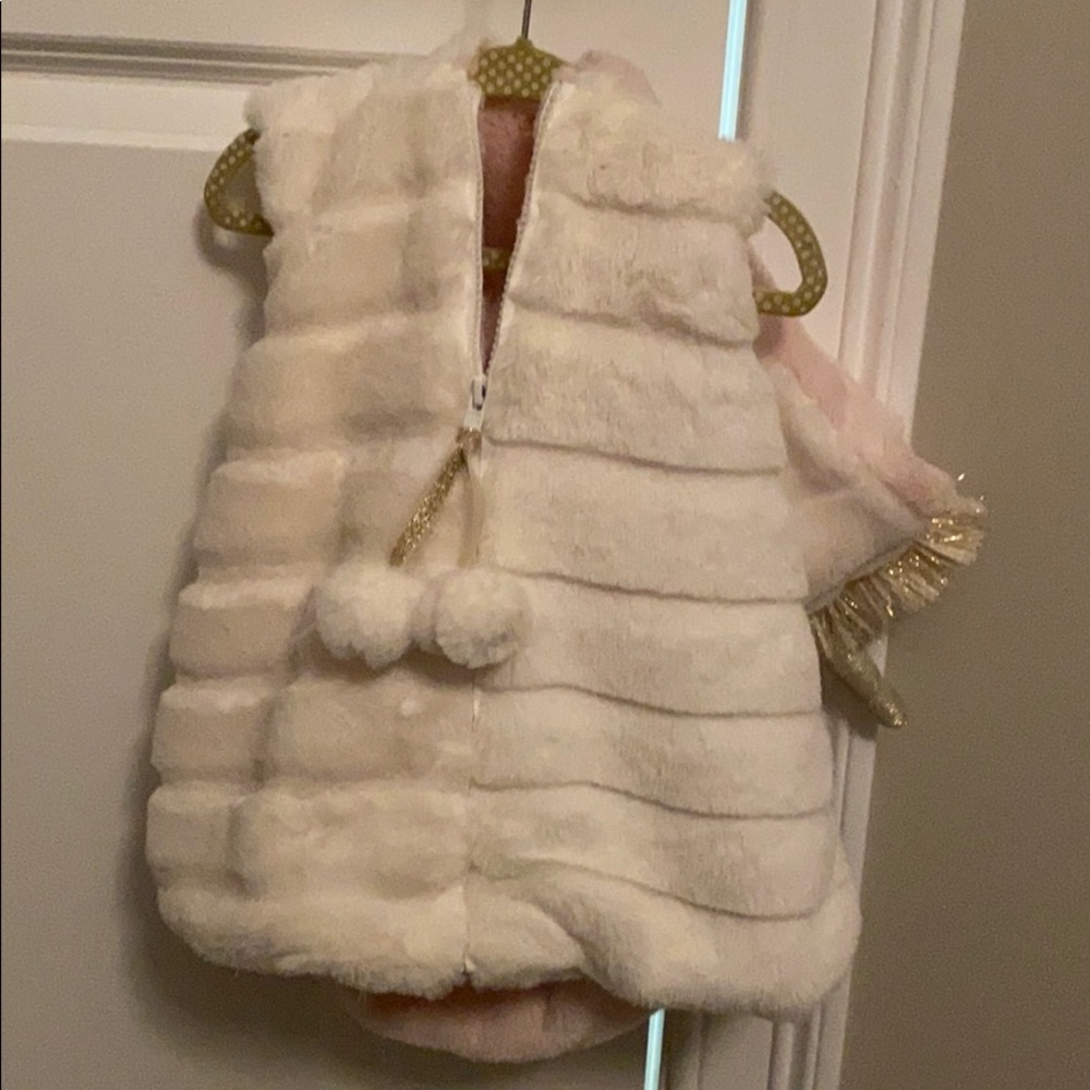 Mud pie faux fur unicorn vest 2t-3t